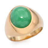 Vintage 21k Yellow Gold 9.10ct Jade Dome Ring
