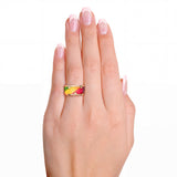 Dora Joyce 14k Yellow Gold Enamel and Diamond Band