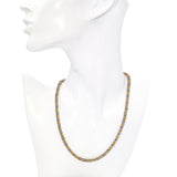 Vintage 18k Yellow Gold and Platinum Braided Byzantine Link Necklace