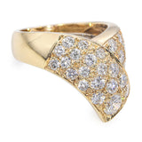 14k Yellow Gold 1.92tcw H Si1 Diamond Overlap Pave Ring