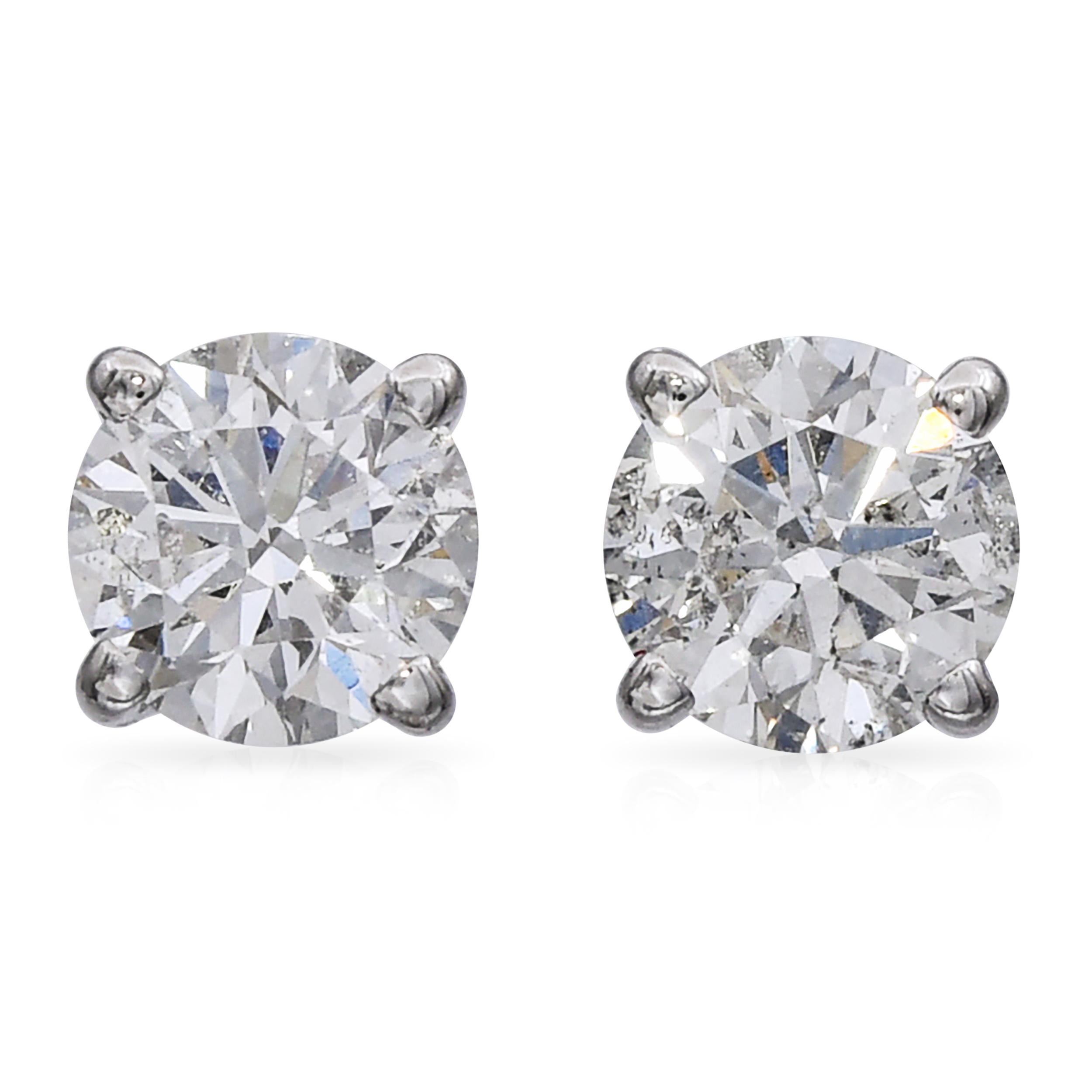 14K White Gold 0.45tcw I Si2 Diamond Stud Earrings