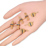 Vintage Italian 14k Yellow Gold Sapphire Cufflinks Set