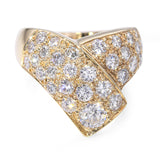 14k Yellow Gold 1.92tcw H Si1 Diamond Overlap Pave Ring