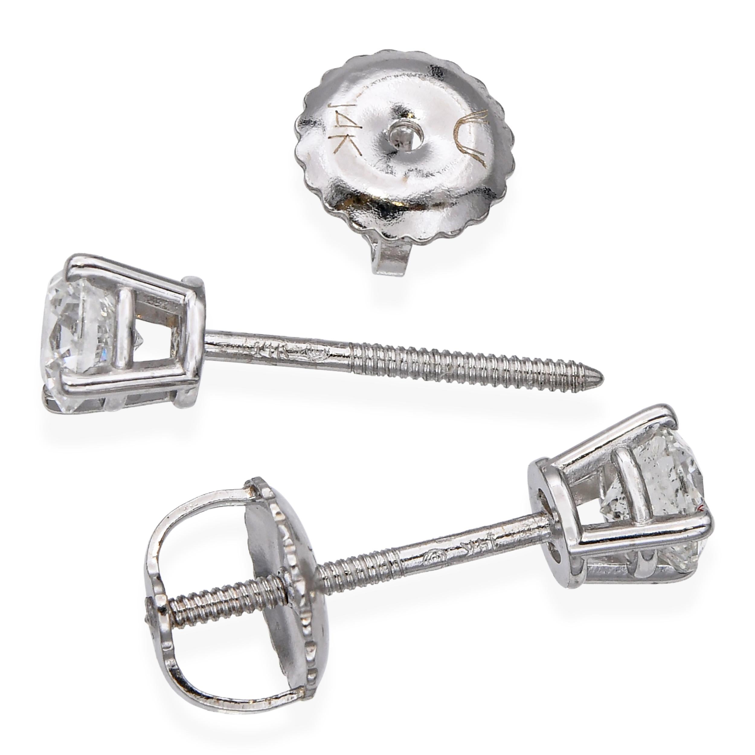 14K White Gold 0.45tcw I Si2 Diamond Stud Earrings