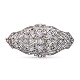 Antique Edwardian Silver-Topped Yellow Gold Old Cut Diamond Brooch