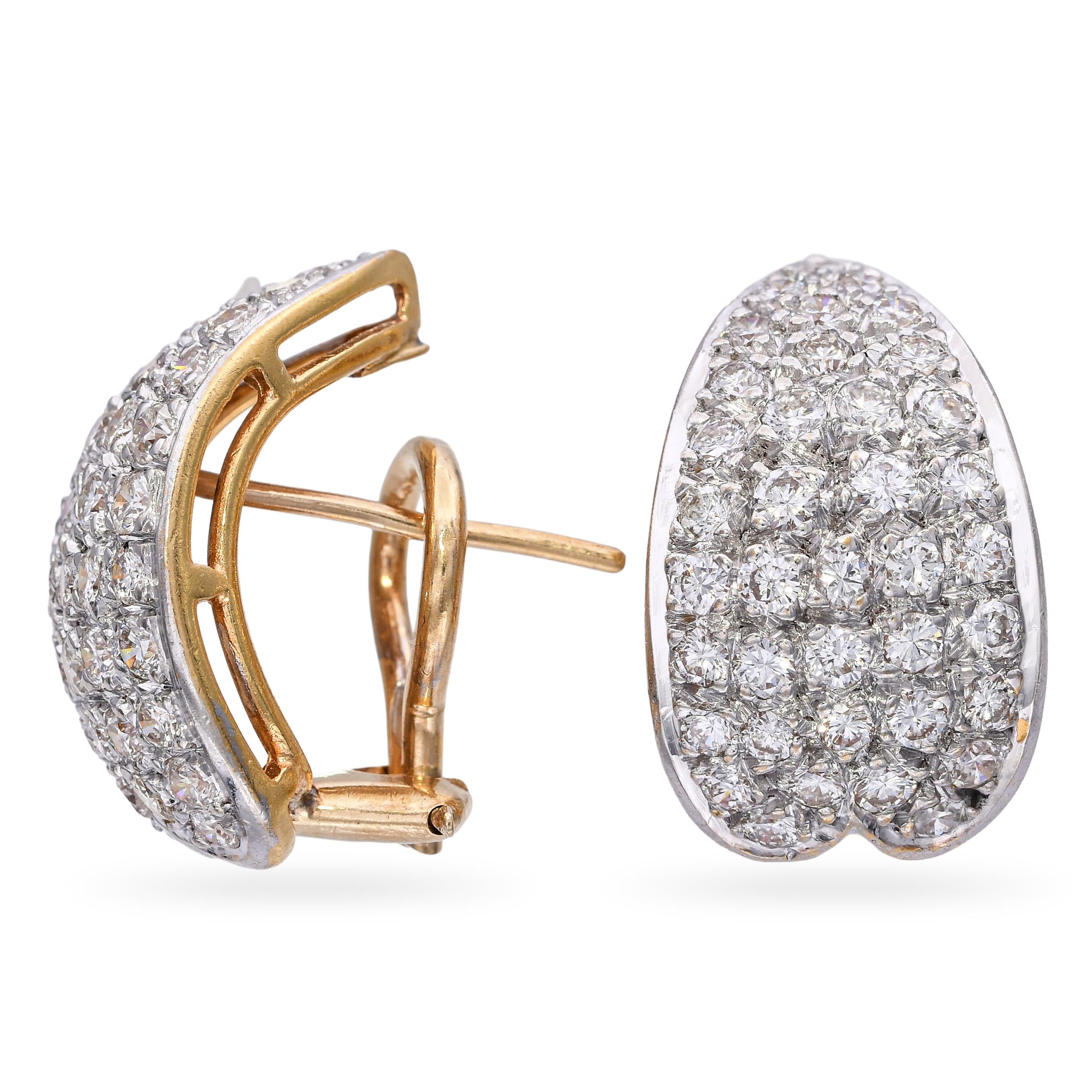 Vintage Yellow Gold 1.11tcw Diamond Earrings