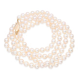 Vintage 14k Yellow Gold Opera Length Akoya Pearl Strand Necklace