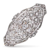 Antique Edwardian Silver-Topped Yellow Gold Old Cut Diamond Brooch