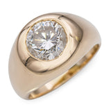 Vintage 14k Yellow Gold 2.12ct I-J Si2 Diamond Gypsy Set Ring