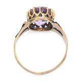 Antique Yellow Gold 4.15ct Amethyst Engraved Ring