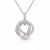 14k White Gold Diamond Eternity Pendant Necklace