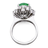 Vintage Precious Metal Alloy 5.35ct Jade and 1.82tcw Diamond Ring