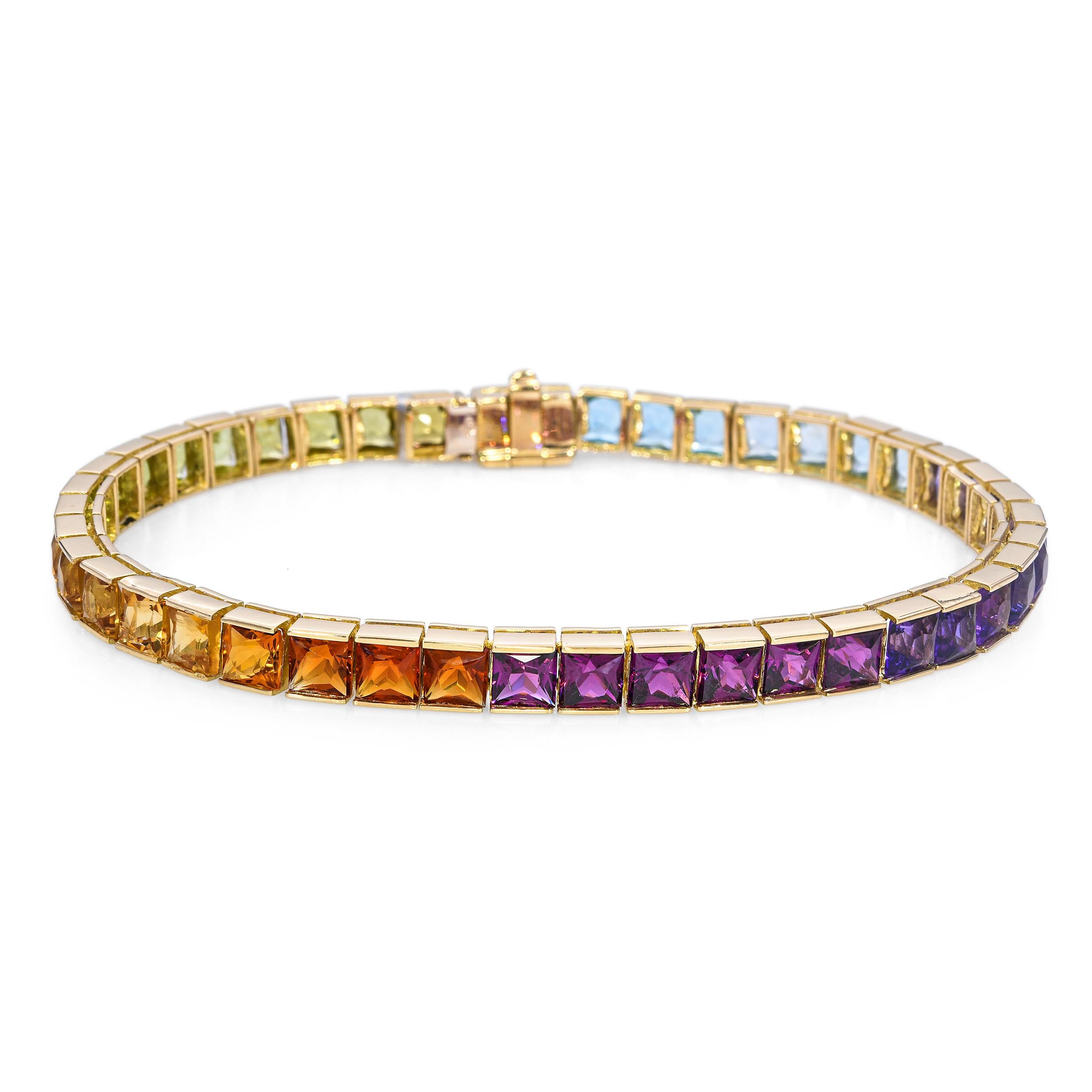 H. Stern 18k Yellow Gold Brazilian Rainbow Gemstone Bracelet