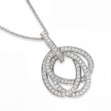 14k White Gold Diamond Eternity Pendant Necklace