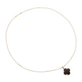 Van Cleef & Arpels 18K Rose Gold Onyx Magic Alhambra Pendant Necklace