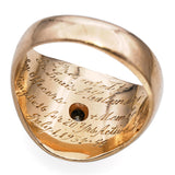 Vintage 14k Yellow Gold F.D.N.Y 20 Years Active Service Diamond Men's Ring