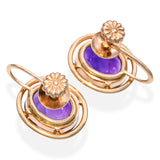 Vintage 14k Yellow Gold 8.25tcw Amethyst Screw Back Earrings