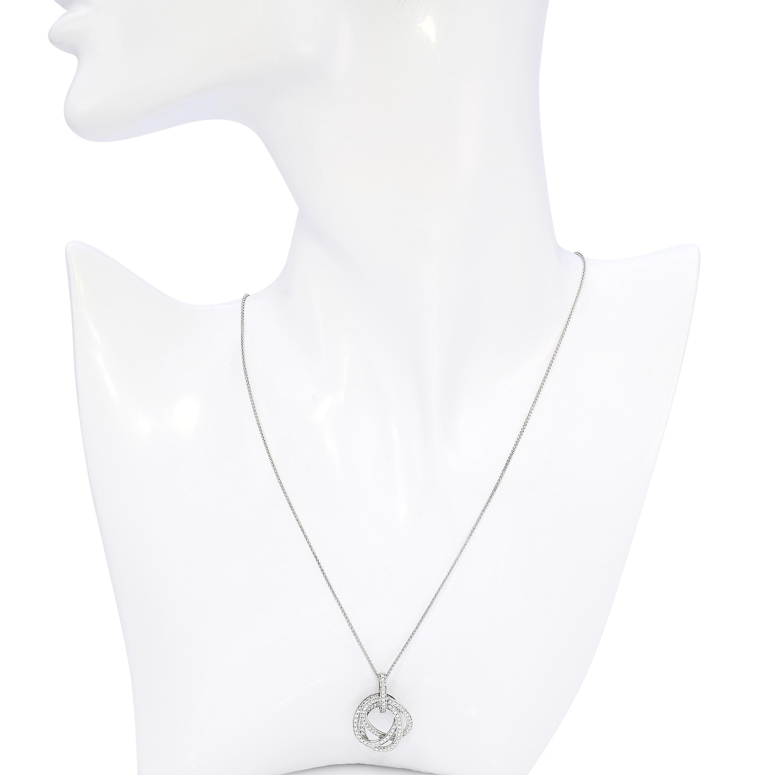 14k White Gold Diamond Eternity Pendant Necklace