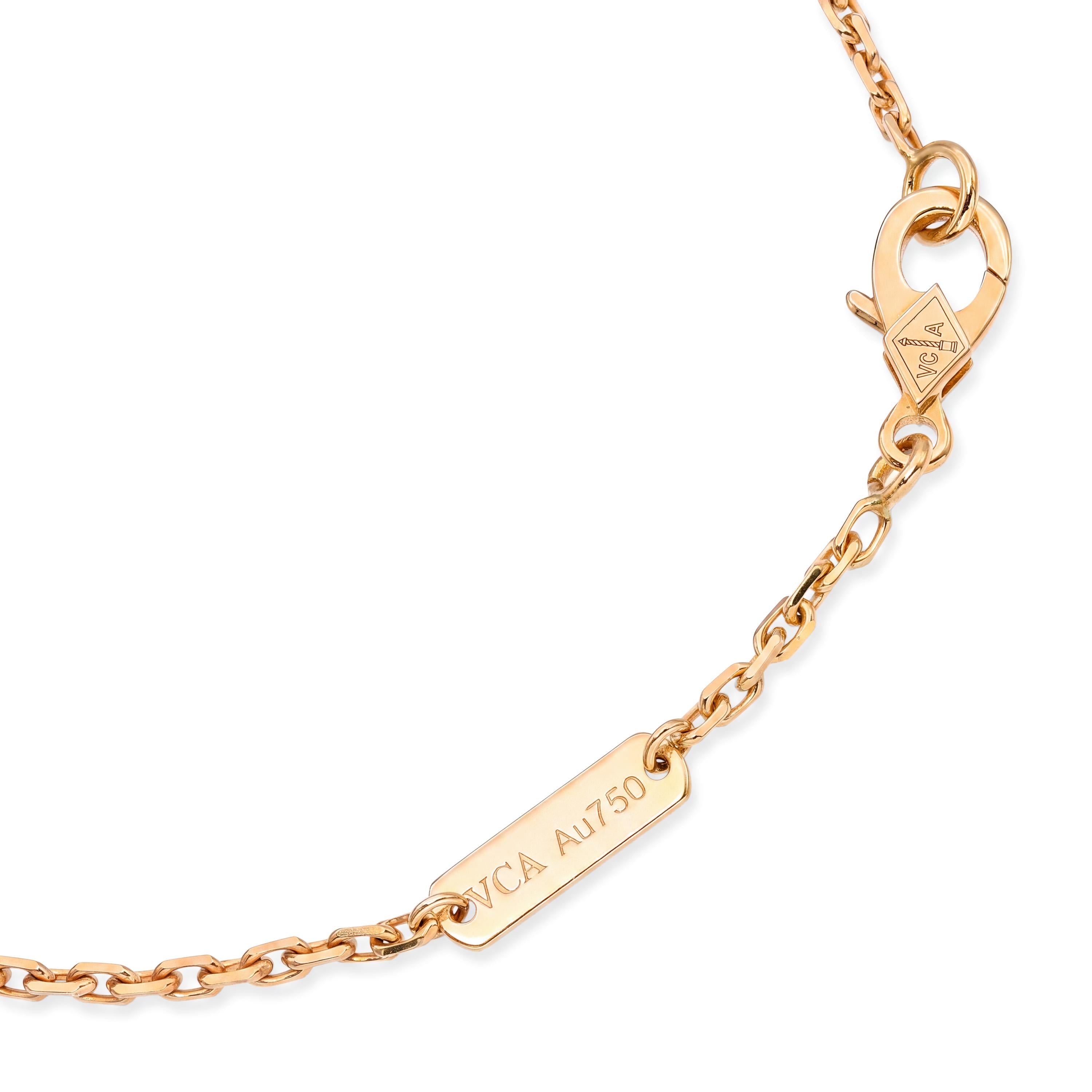 Van Cleef & Arpels 18K Rose Gold Onyx Magic Alhambra Pendant Necklace