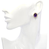 Vintage 14k Yellow Gold 8.25tcw Amethyst Screw Back Earrings
