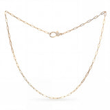 14k Rose Gold Diamond Pave Clasp Paperclip Link Necklace