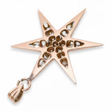 Victorian 9k Yellow Gold Polki Cut Diamond Star Pendant