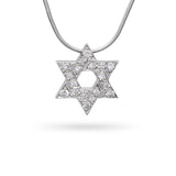 Platinum Diamond Star of David Pendant Necklace