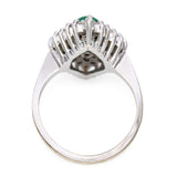 Vintage 14k White Gold 1.10ct Emerald and Diamond Ring
