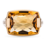 Bvlgari Metropolis 18k Yellow Gold Citrine Cocktail Ring