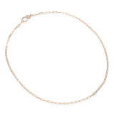14k Rose Gold Diamond Pave Clasp Paperclip Link Necklace