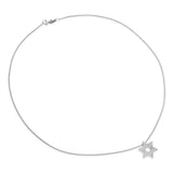 Platinum Diamond Star of David Pendant Necklace