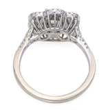 18k White Gold 0.90tcw Faint Yellow Si1 Diamond Floral Bright Cut Ring