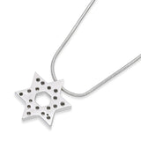 Platinum Diamond Star of David Pendant Necklace