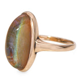Vintage 10k Yellow Gold Synthetic Opal Doublet Ring