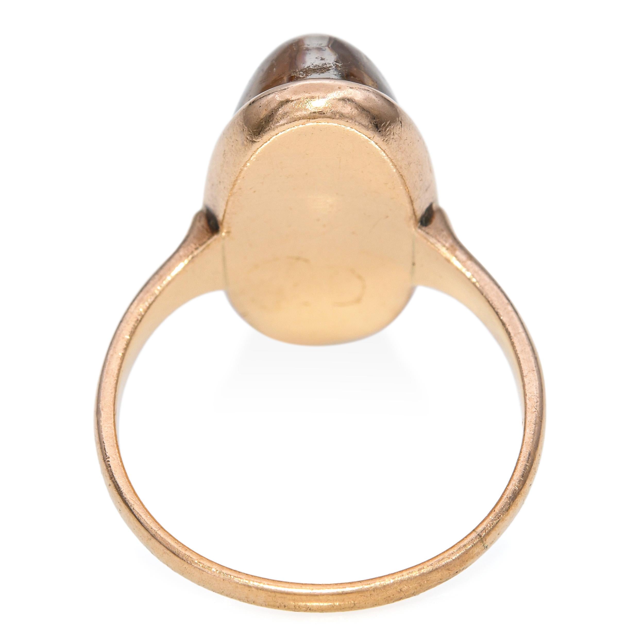 Vintage 10k Yellow Gold Synthetic Opal Doublet Ring