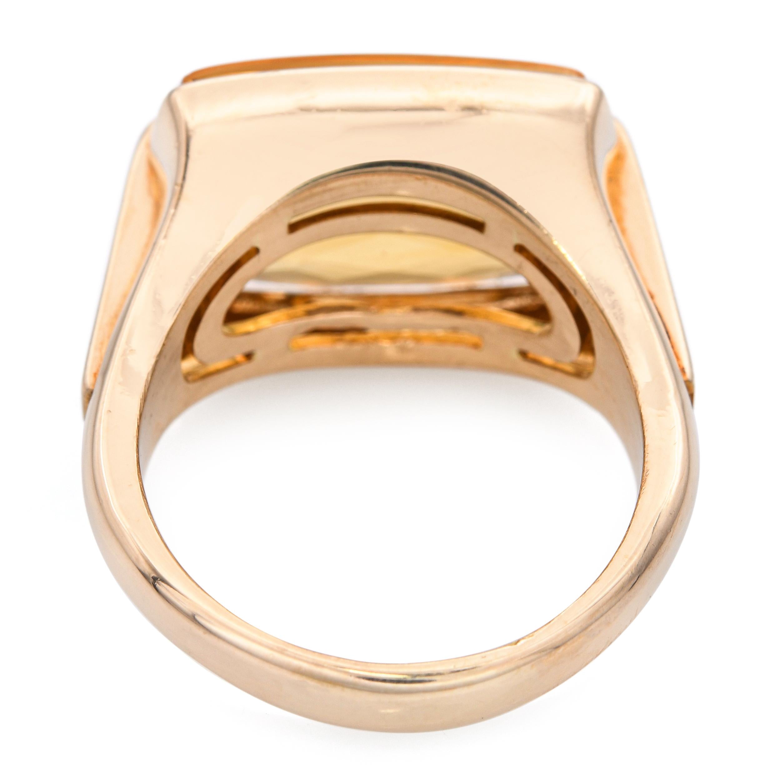 Bvlgari Metropolis 18k Yellow Gold Citrine Cocktail Ring