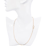 14k Rose Gold Diamond Pave Clasp Paperclip Link Necklace