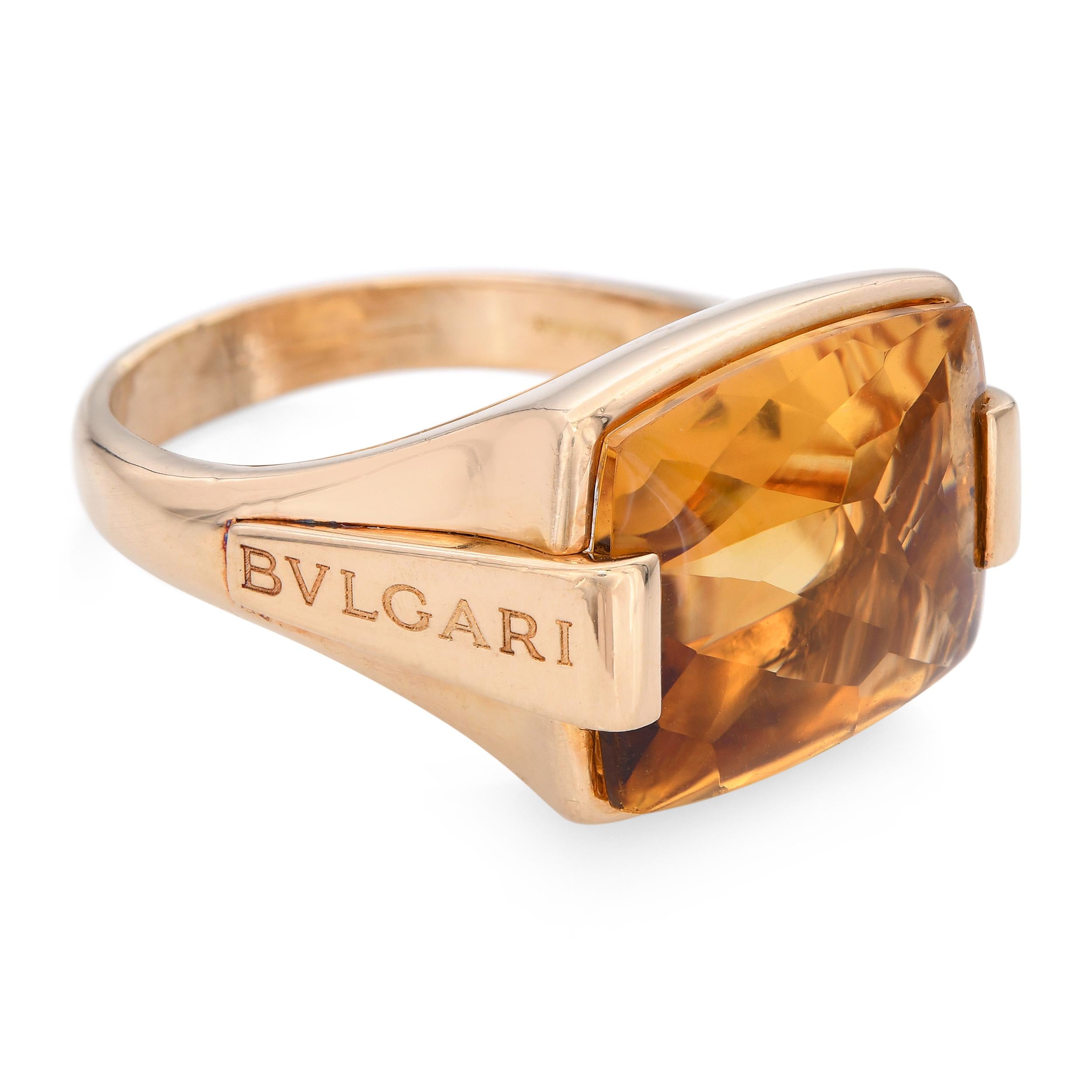 Bvlgari Metropolis 18k Yellow Gold Citrine Cocktail Ring