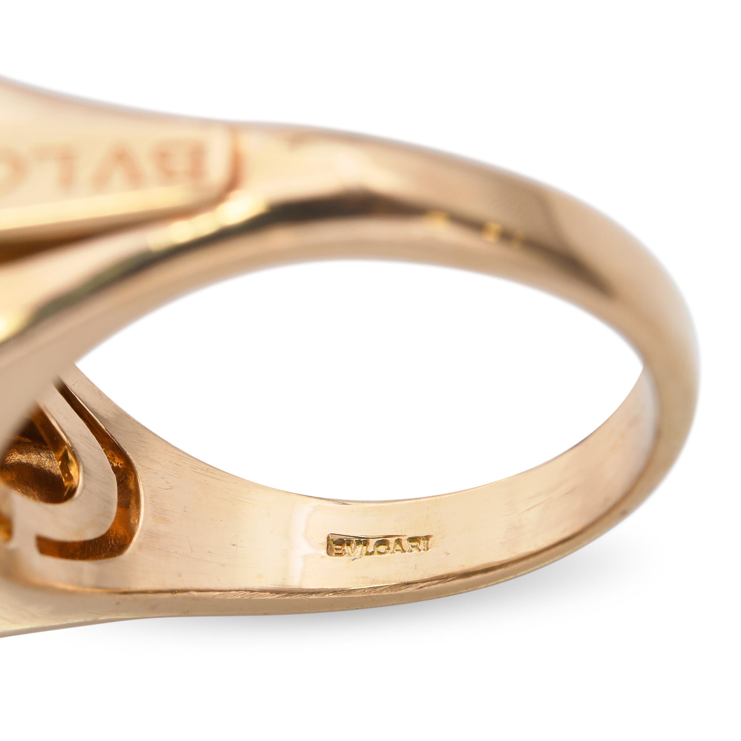 Bvlgari Metropolis 18k Yellow Gold Citrine Cocktail Ring
