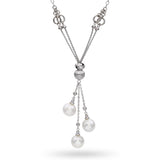 Vintage 14k White Gold South Sea Pearl Lavalier Necklace