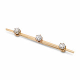 Antique 14k Yellow Gold Diamond 0.90tcw Old Mine Diamond Bar Brooch