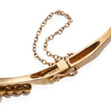 Antique 14k Yellow Gold 0.54tcw Diamond and Pearl Hinge Bracelet