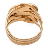 Vintage 14k Yellow Gold Diamond Triple Snake Ring