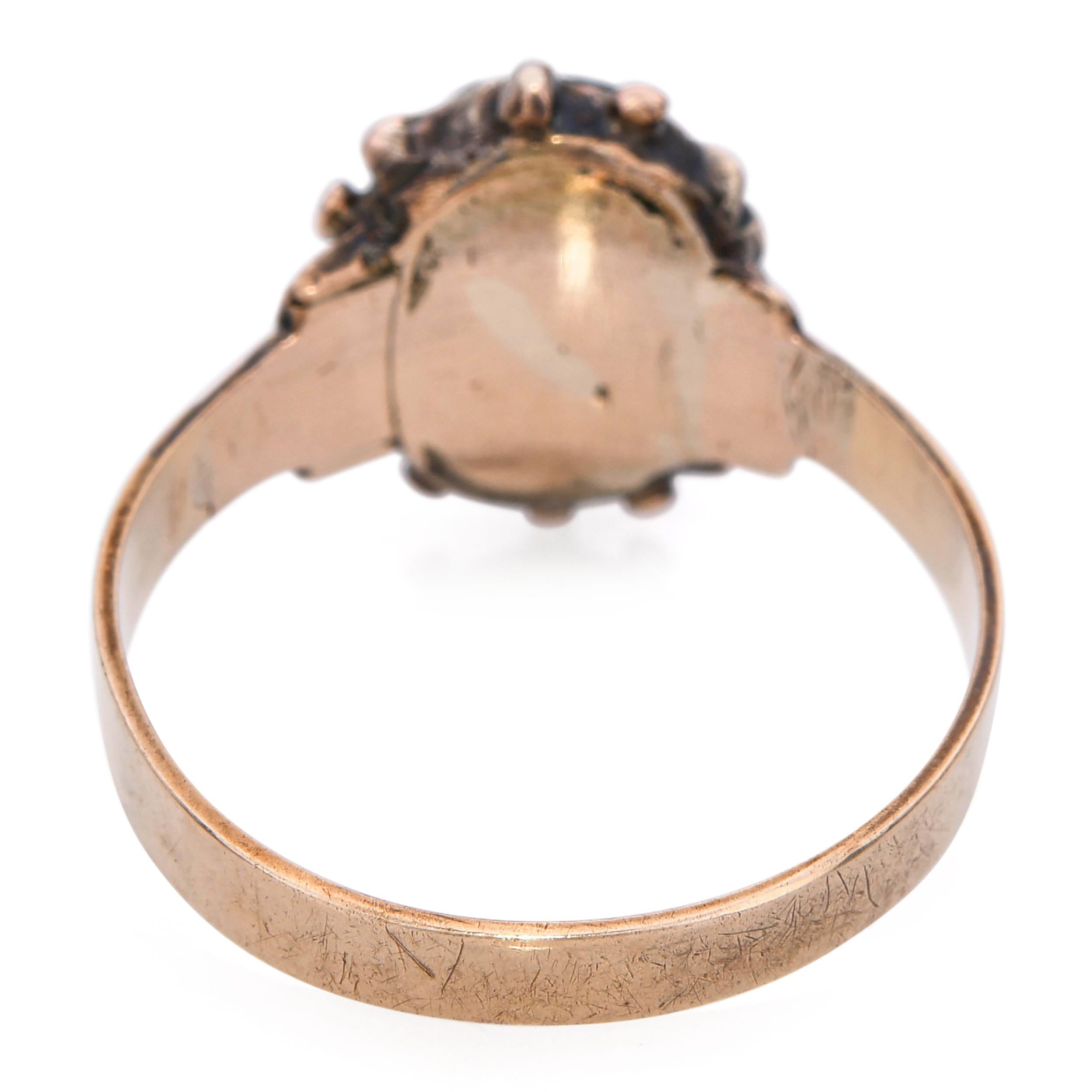 Antique 10k Yellow Gold Agate Cameo Ring