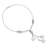 Vintage 14k White Gold South Sea Pearl Lavalier Necklace