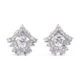 Vintage 14k White Gold 1.52tcw Diamond Motif Earrings