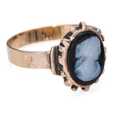 Antique 10k Yellow Gold Agate Cameo Ring