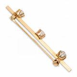 Antique 14k Yellow Gold Diamond 0.90tcw Old Mine Diamond Bar Brooch