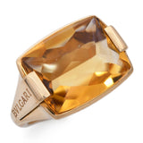 Bvlgari Metropolis 18k Yellow Gold Citrine Cocktail Ring