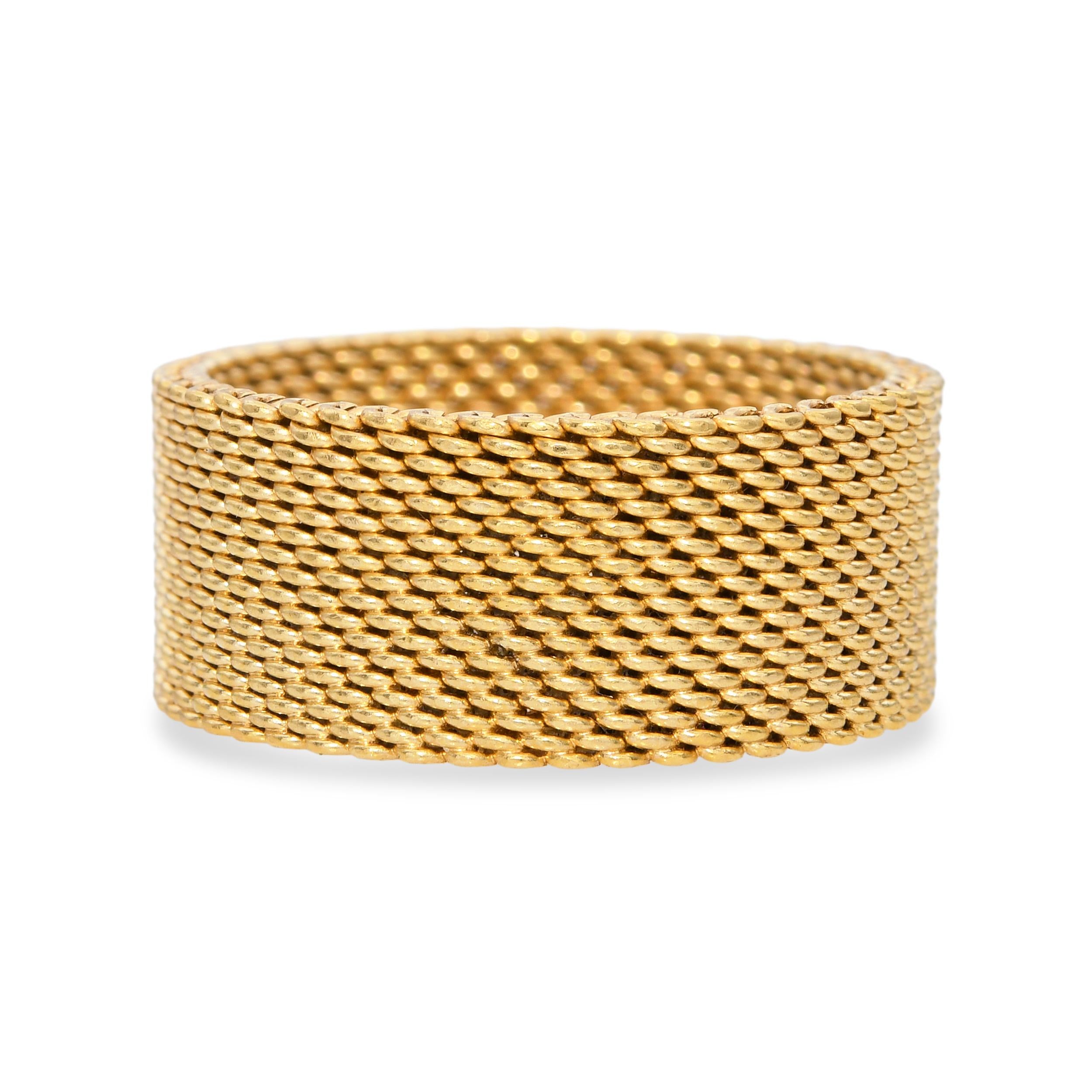 Tiffany & Co. 18k Yellow Gold Somerset Mesh Ring